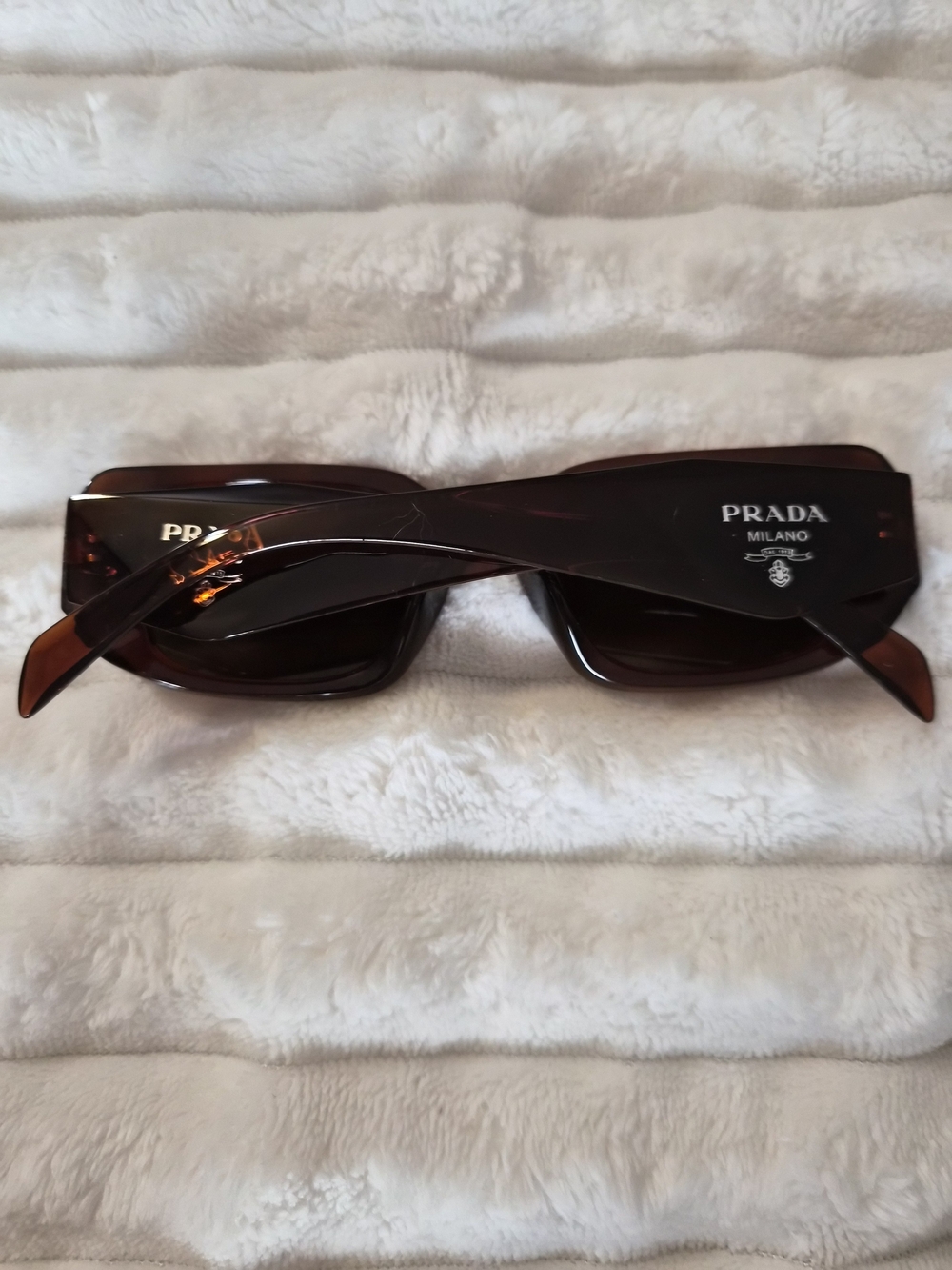 Prada Milano Rectangular Tortoiseshell Sunglasses - Brown Lenses